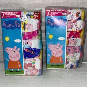 2 Peppa Pig Girls Underwear 7-Pack Panties Size 6 Brand New!